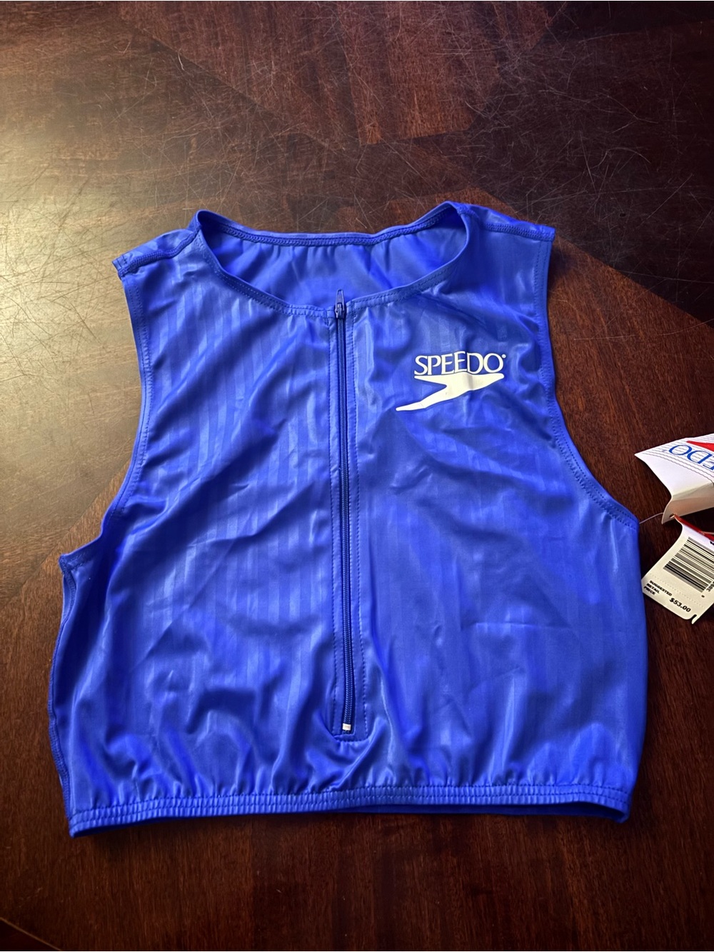 Speedo Royal Blue Front Zip Swim Crop